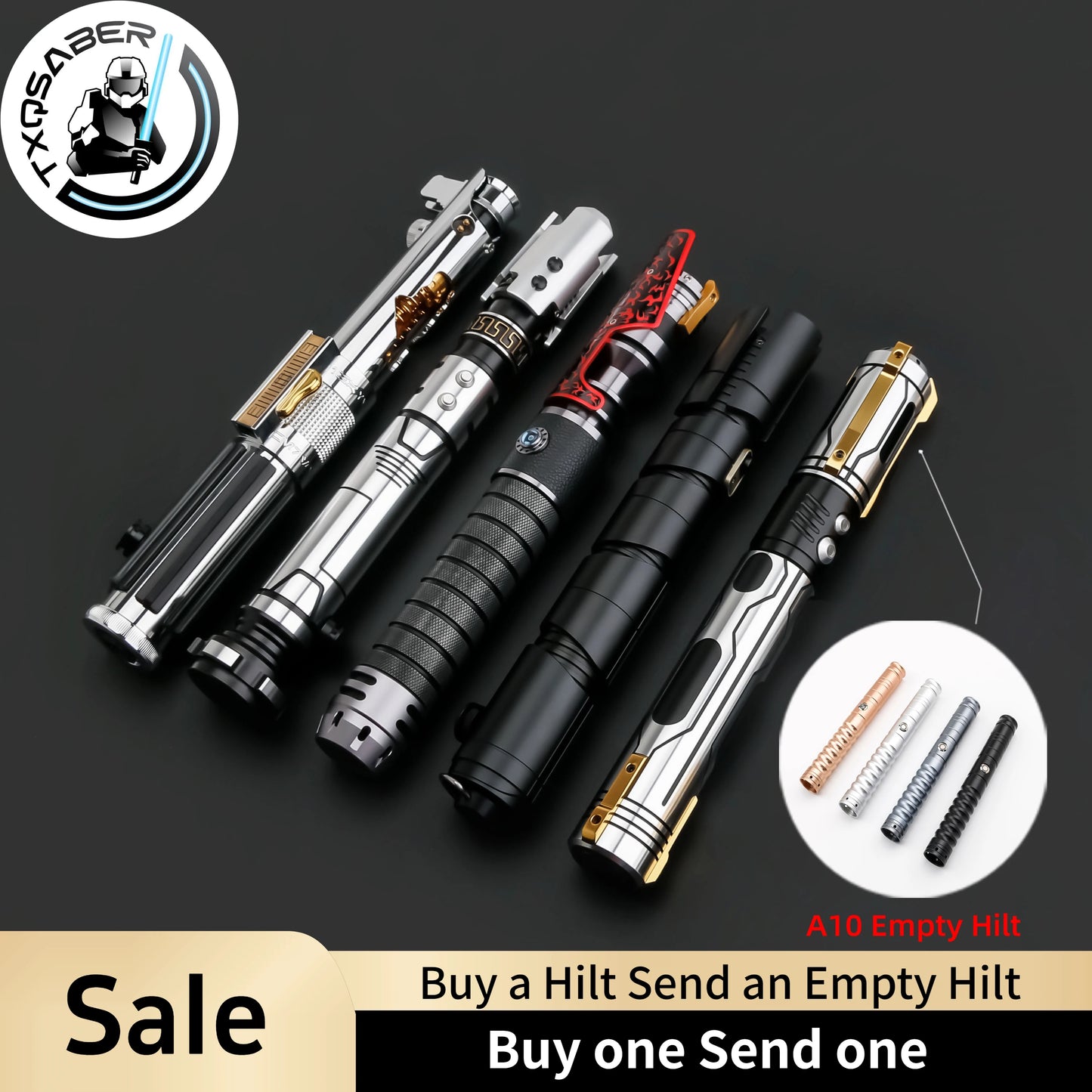 TXQSABER Lightsaber Designed Series Jedi Heavy Dueling SDRGB Pixel No Blade FOC Metal Hilt Arts Lasersword Toy for Adult Cosplay